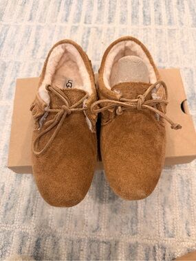 Ugg Nikola Fringe Moccasin Slipper Chestnut NIB